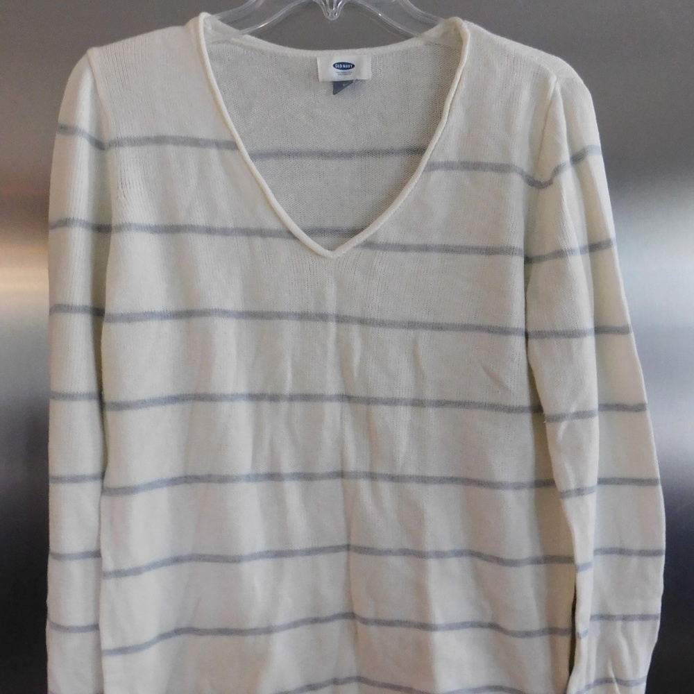 Old Navy Cream Striped Sweater